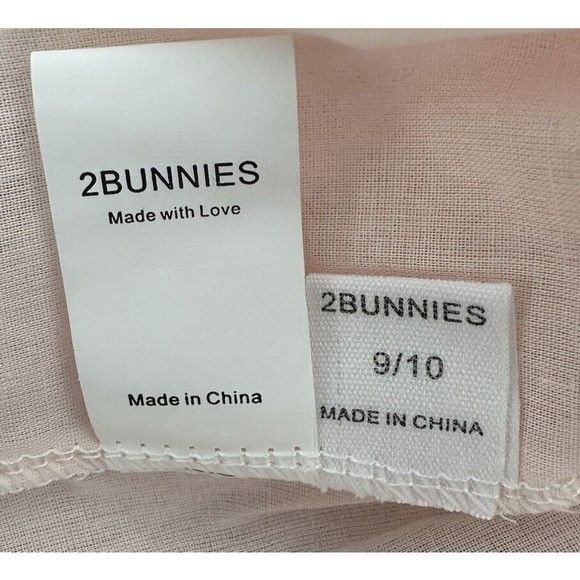 2BUNNIES Girls Sleeveless White Lace Top Sheet 3 Tiered Pink Dress NEW! Sz 9/10 - Picture 5 of 7